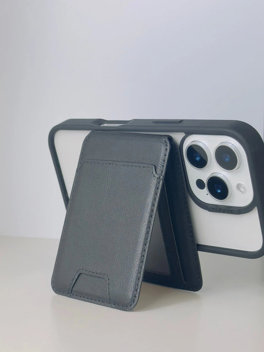 MagSafe Wallet for iPhone – Magnetic Black Leather Card Holder WayCase