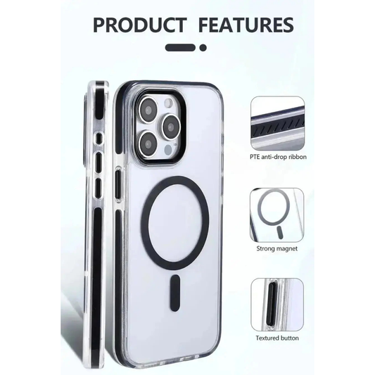 Clear MagSafe iPhone 15 Pro Case - Black WayCase