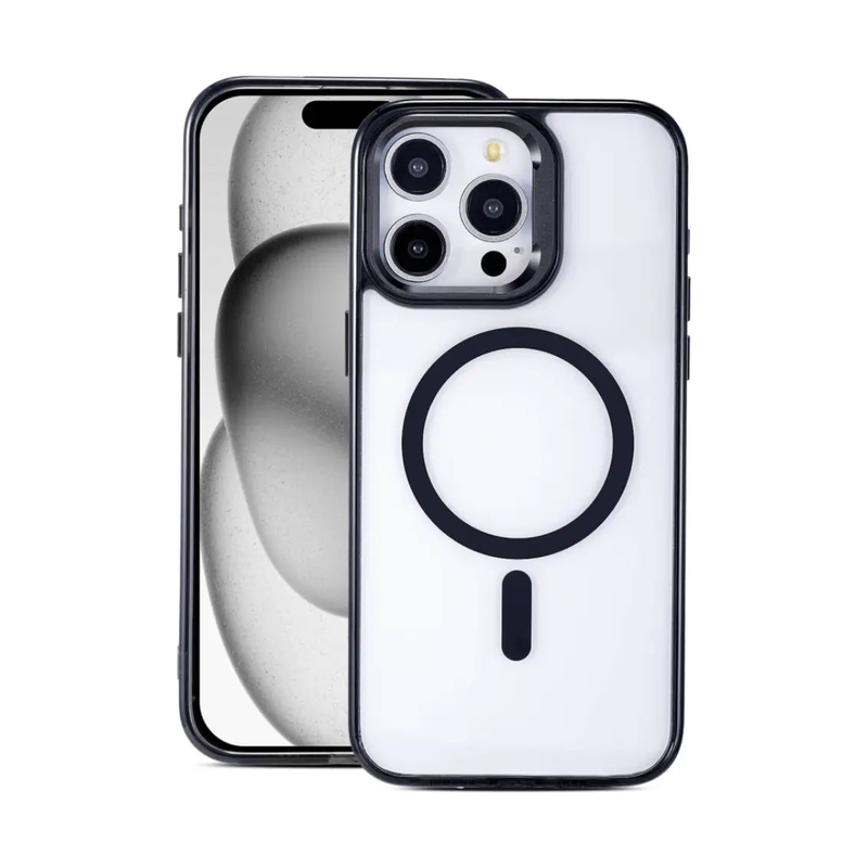 Clear MagSafe iPhone 15 Pro Max Case - Black WayCase