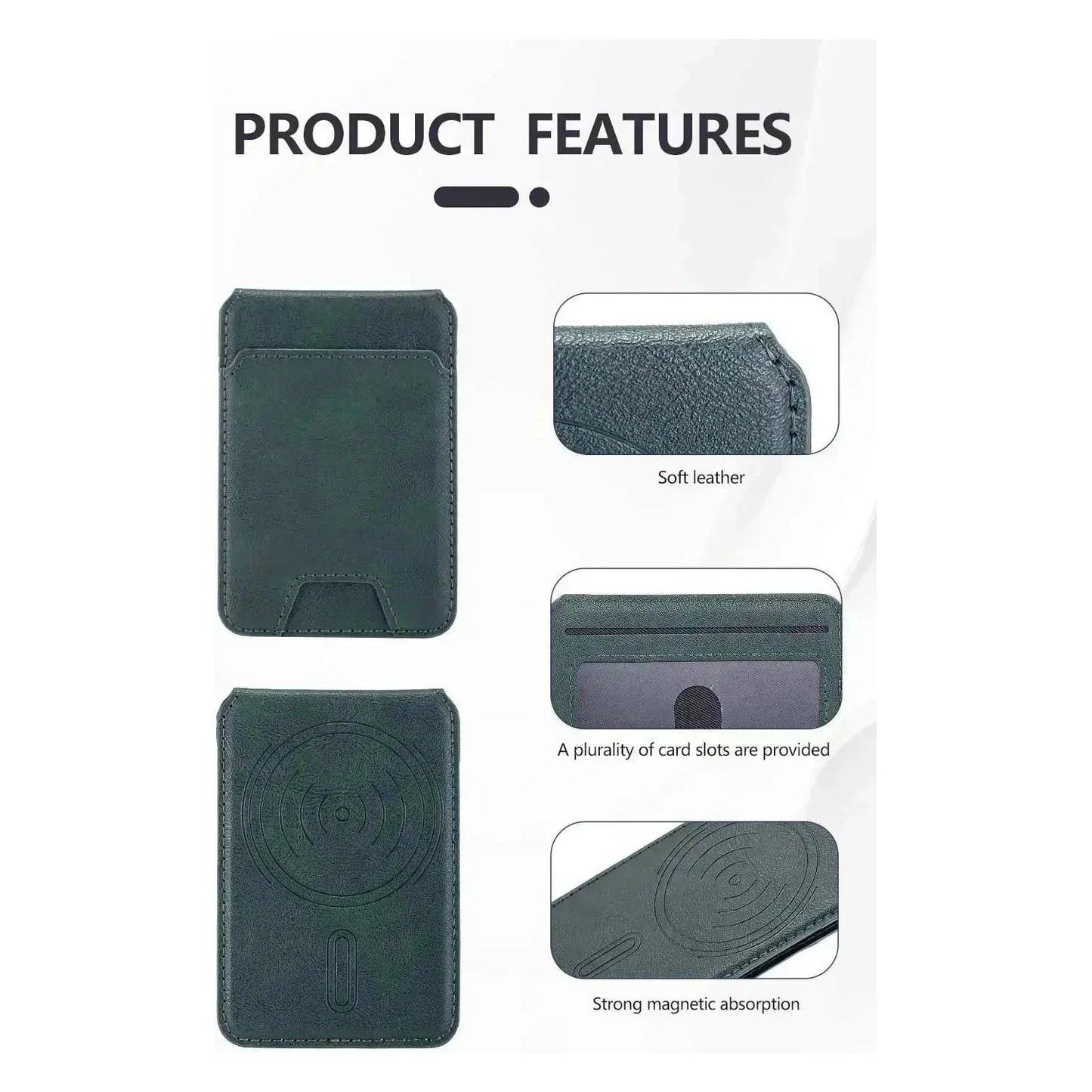 MagSafe Wallet for iPhone β Magnetic Black Leather Card Holder WayCase