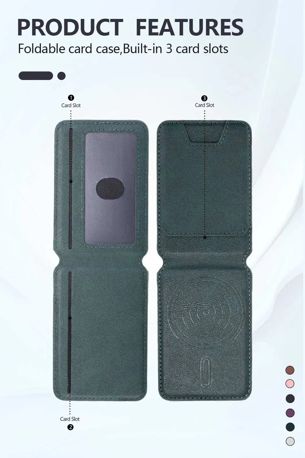 MagSafe Wallet for iPhone – Magnetic Black Leather Card Holder WayCase