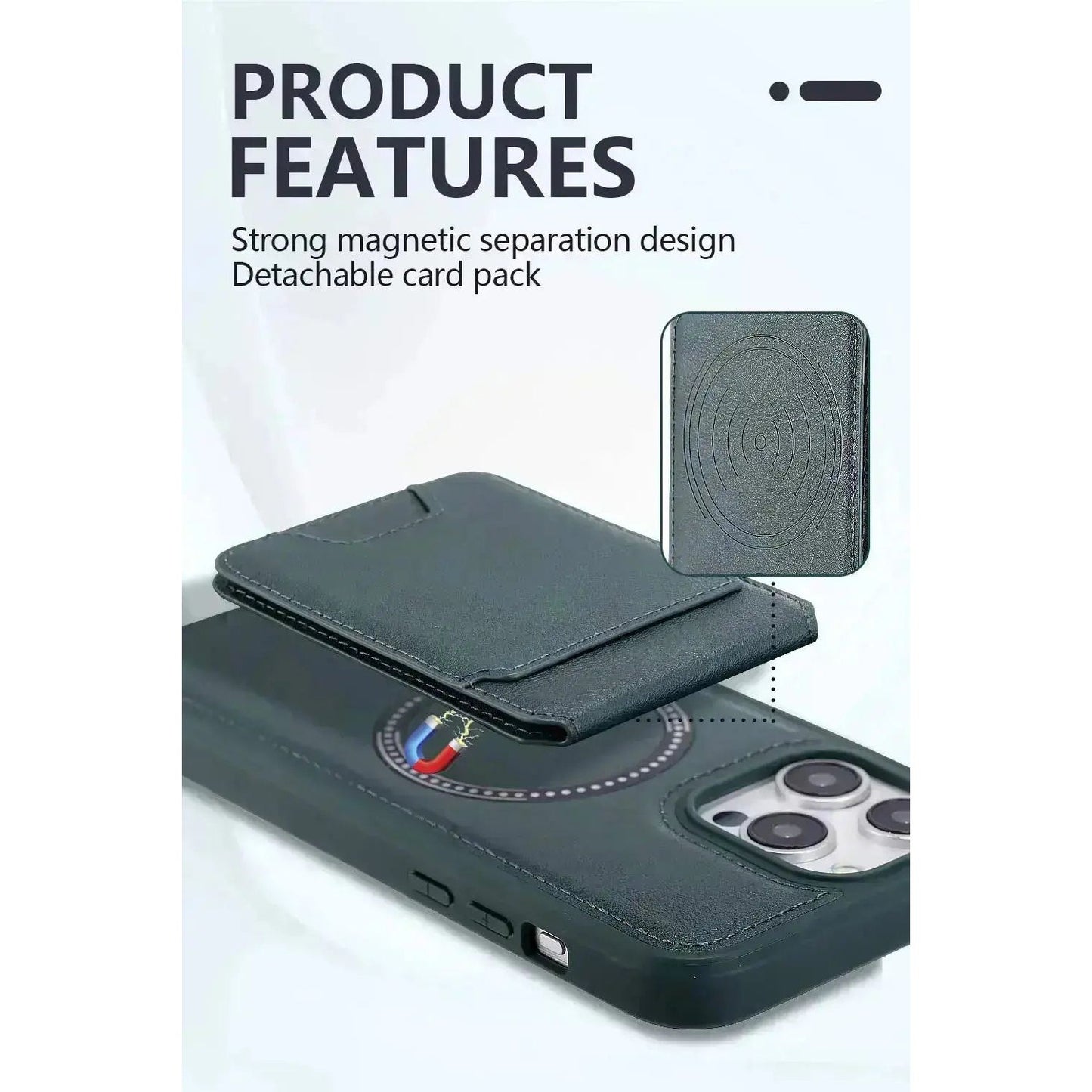 MagSafe Wallet for iPhone β Magnetic Black Leather Card Holder WayCase