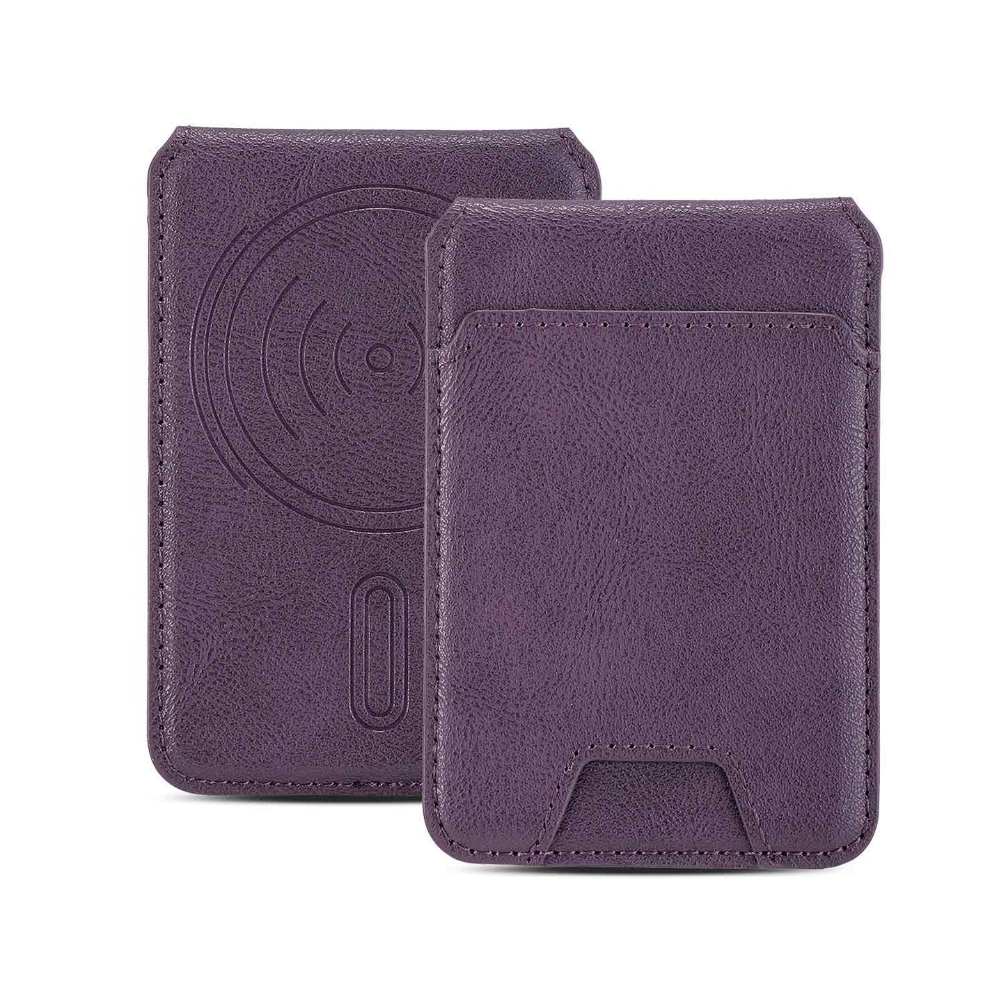 MagSafe Wallet for iPhone – Magnetic Purple Leather Card Holder WayCase