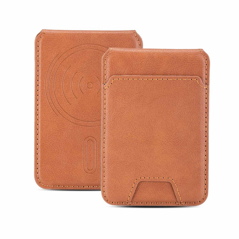MagSafe Wallet for iPhone – Magnetic Brown Leather Card Holder WayCase