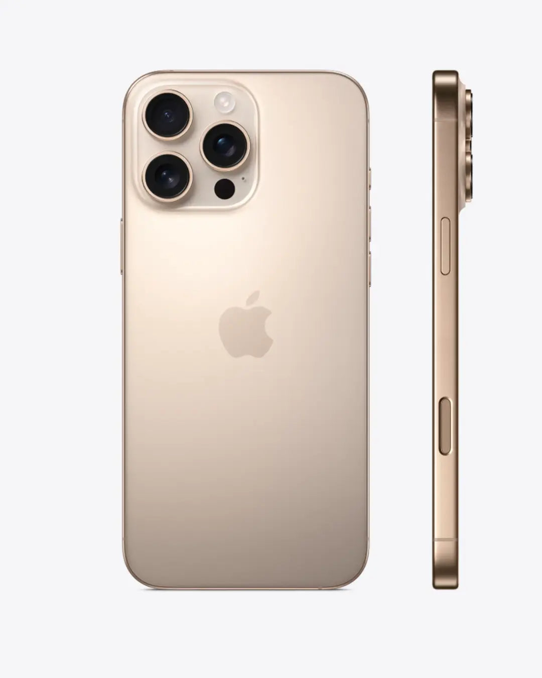 iPhone 16 Pro Max in Desert Titanium Back and Side View