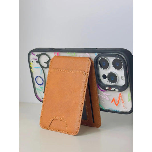 MagSafe Wallet for iPhone – Magnetic Brown Leather Card Holder WayCase