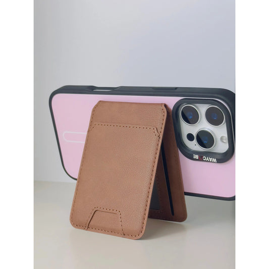 MagSafe Wallet for iPhone – Magnetic Dark Brown Leather Card Holder WayCase