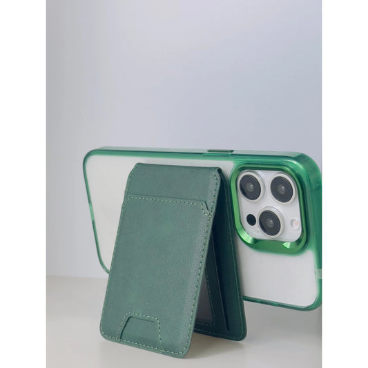 MagSafe Wallet for iPhone – Magnetic Green Leather Card Holder WayCase