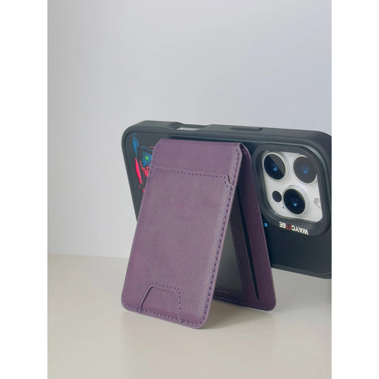 MagSafe Wallet for iPhone – Magnetic Purple Leather Card Holder WayCase