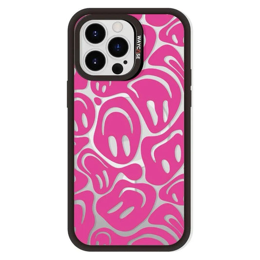 Tough MagSafe® iPhone Case - MagSnap™ Abstract Faces Pink - WayCase