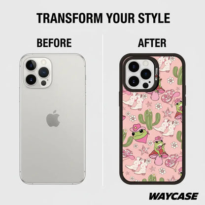 showing an iphone with a phone case and without