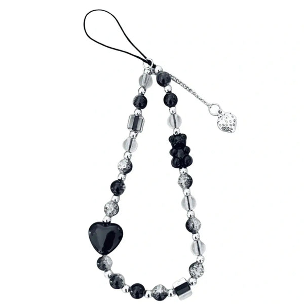 Black Beaded Phone Strap WayCase