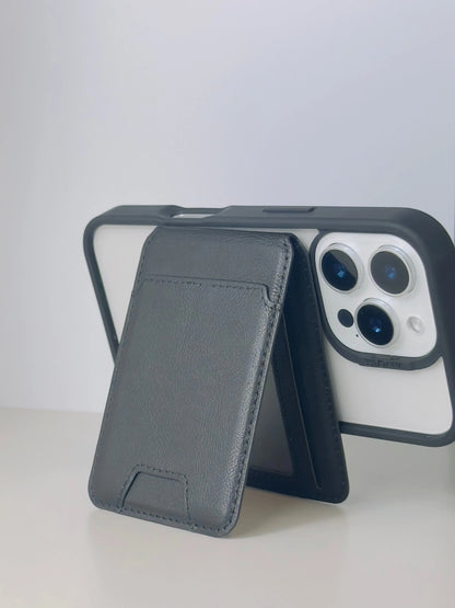 MagSafe Wallet for iPhone – Magnetic Black Leather Card Holder WayCase