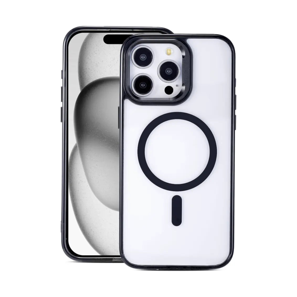Clear MagSafe iPhone 15 Pro Max Case - Black WayCase