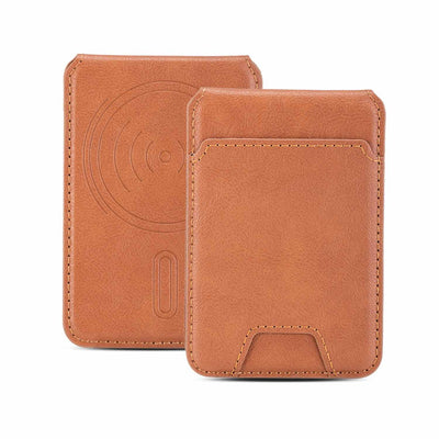 MagSafe Wallet for iPhone – Magnetic Brown Leather Card Holder WayCase