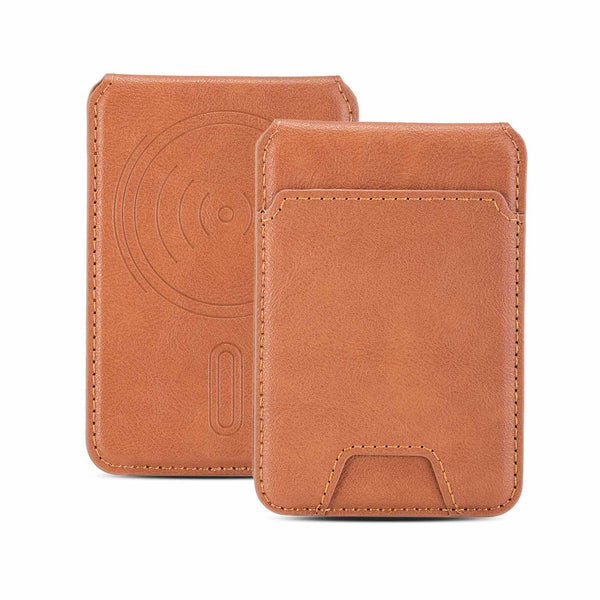MagSafe Wallet for iPhone – Magnetic Brown Leather Card Holder WayCase