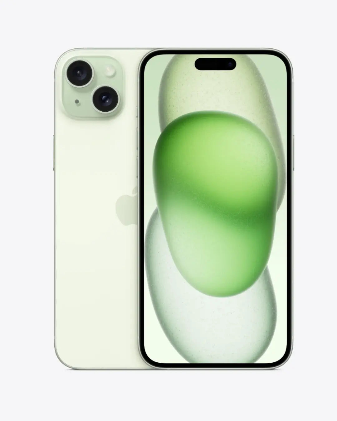 iPhone 15 Green Front and Back View