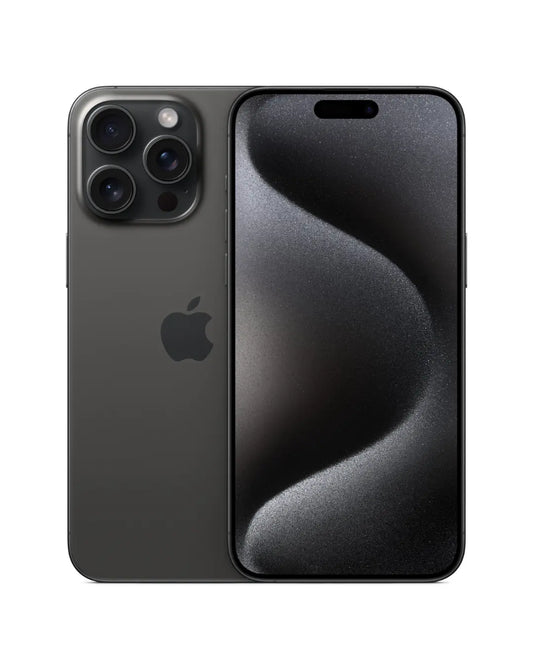 Black smartphone with Apple logo on a white background