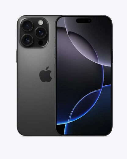 Black iPhone with Apple logo on a white background