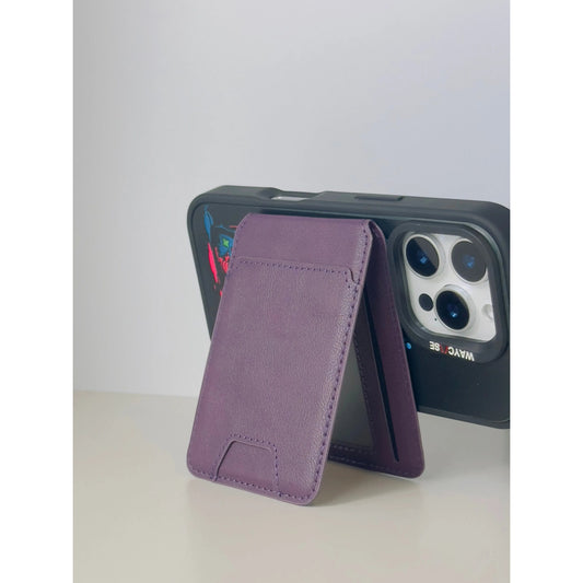 MagSafe Wallet for iPhone – Magnetic Purple Leather Card Holder WayCase