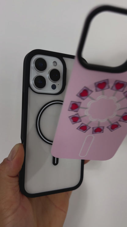 Tough MagSafe® iPhone Case with candy crush MagSnap™ cover, showing snap-on design and MagSafe® compatibility.