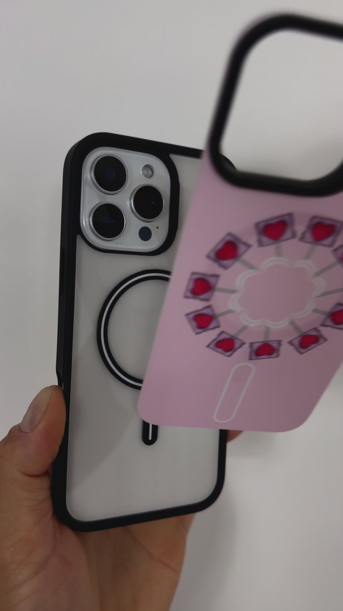 Tough MagSafe® iPhone Case with candy crush MagSnap™ cover, showing snap-on design and MagSafe® compatibility.