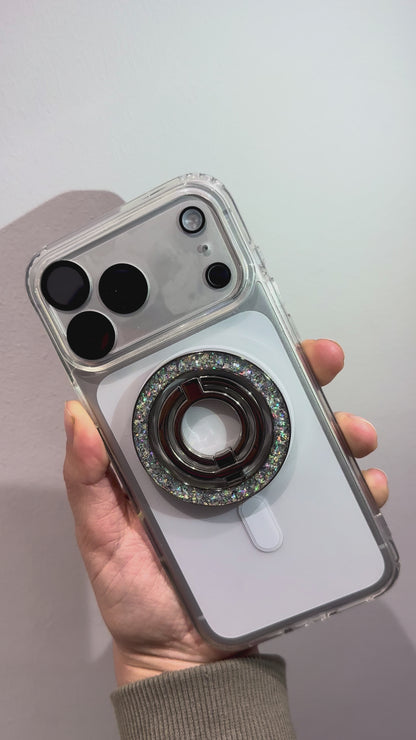 Magnetic Ring Holder - Silver Glitter