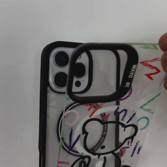 Cute and protective, the Tough MagSafe® iPhone Case with Teddy MagSnap™ design offers easy magnetic snap-on customisation and full MagSafe® compatibility.