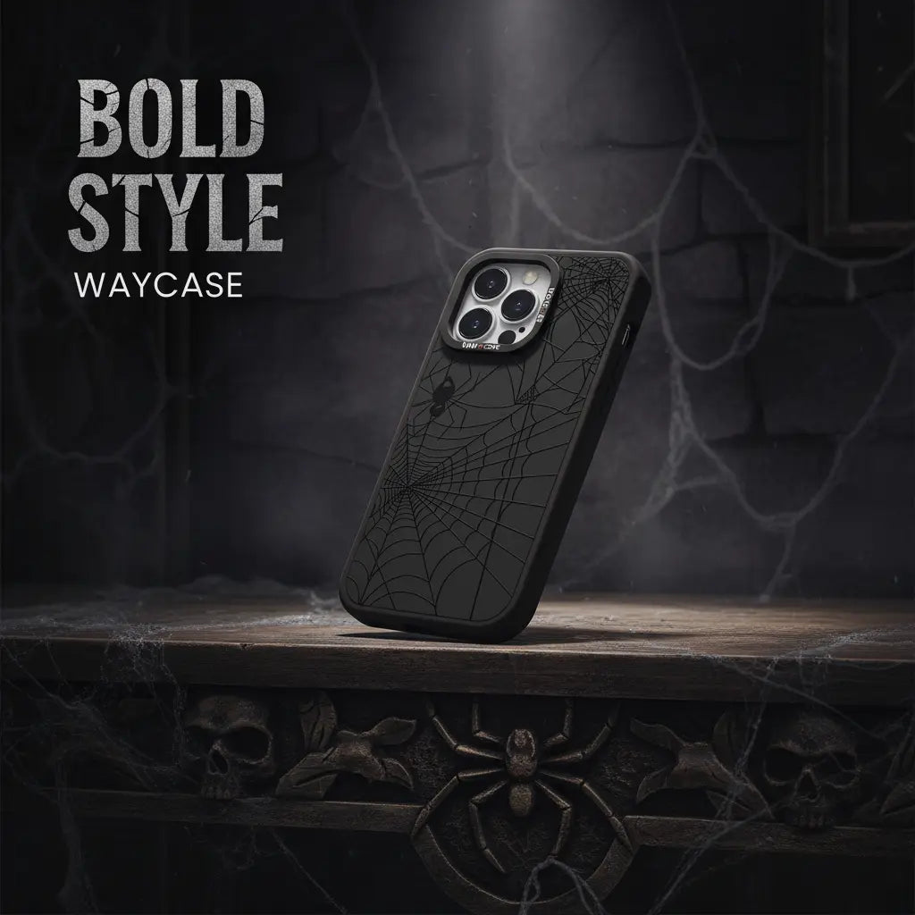 waycase phone case with a spider patern